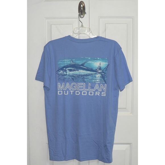Magellan Outdoors Mens in Frame Short Sleeve Bluefin Tuna T-Shirt in Blue Medium - Picture 4 of 4